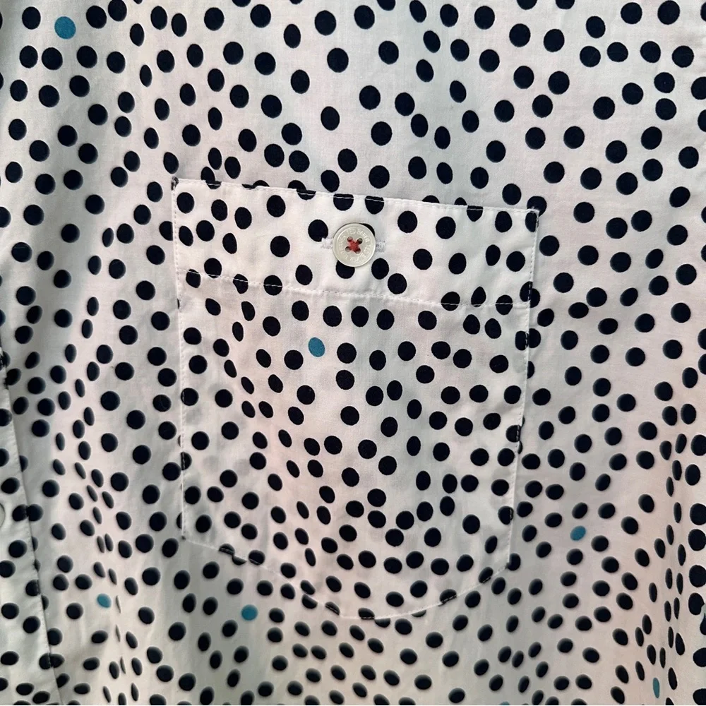 Ted‎ Baker Black and White Polka Dot Men's Shirt Short Sleeve Button Down 3XL